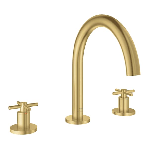 3-Hole 2-Handle Deck Mount Roman Tub Faucet, Gold